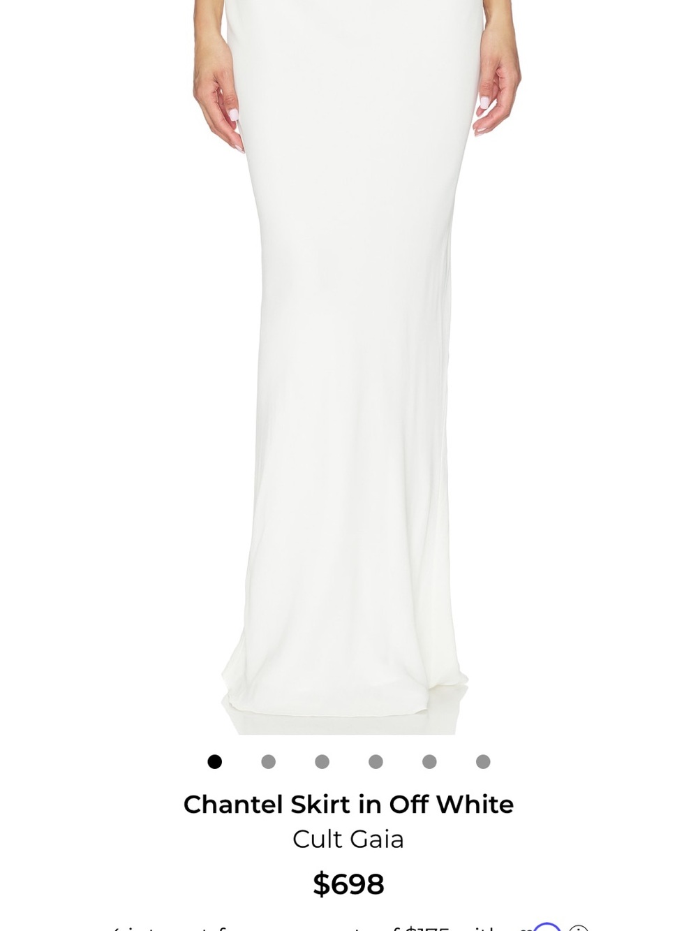 cult gaia Chantel off white ivory bias Slip Maxi Skirt